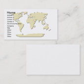 World Map Business Card Eggshell Visitenkarte (Vorne/Hinten)