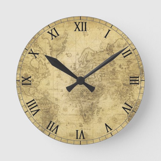 World map clock runde wanduhr (Vorderseite)