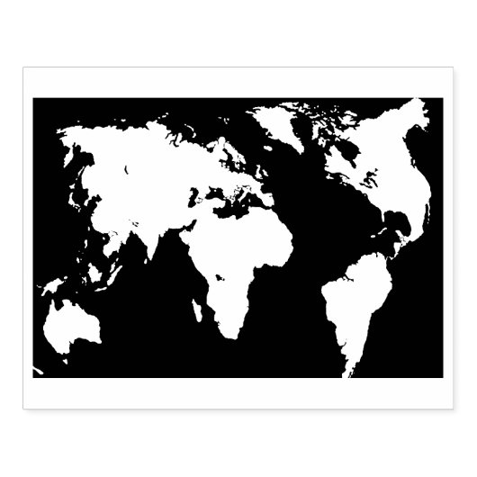 World Map Continental Design Briefmarke Gummistempel (Prägung)