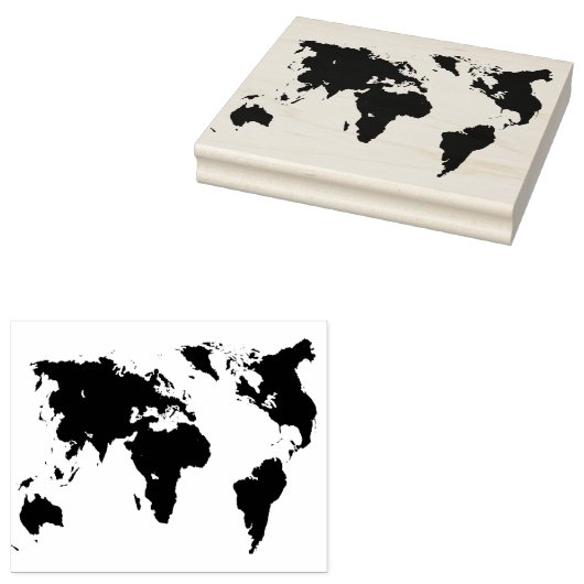 World Map Continental Design Briefmarke Gummistempel (Stempel)