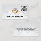 World Map | Corporate Property Logo | QR Visitenkarte (Vorne/Hinten)