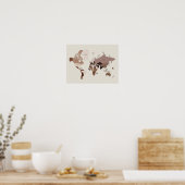 World Map Country Names In Arabic Housewarming  Poster (Küche)