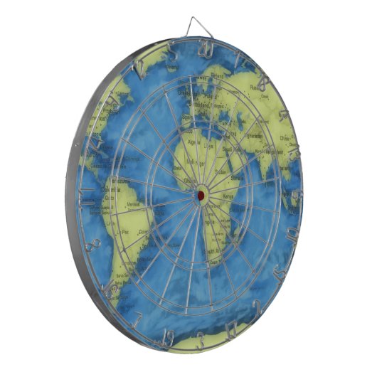 World Map Dart Board Dartscheibe (Vorderseite Links)