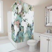 World Map Design 96 grün Duschvorhang (Beispiel)