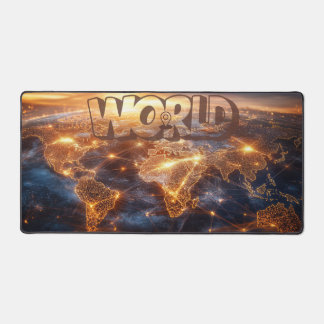 World Map Desk Mat Travel Inspiriert Schreibtisch  Schreibtischunterlage