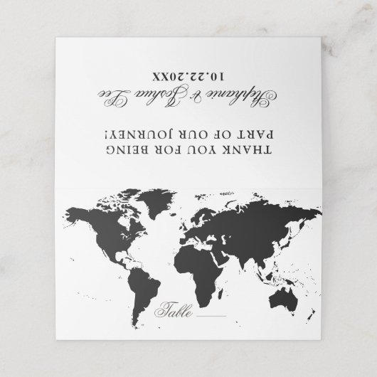 World Map Editable Colors Folded Platzkarte (Außenseite Aufgefaltet)