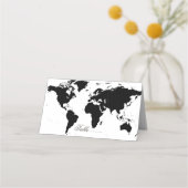 World Map Editable Colors Folded Platzkarte (Vorderseite)