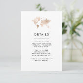 World Map | Elegantes Thema Hochzeiten Begleitkarte (Stehend Vorderseite)