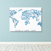 World Map | Elektronische Mikrochip-Schaltungen Leinwanddruck (Insitu (Holzboden))