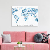 World Map | Elektronische Mikrochip-Schaltungen Leinwanddruck (Insitu (Wohnzimmer))