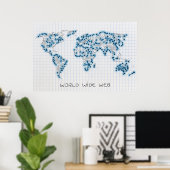 World Map | Elektronische Mikrochip-Schaltungen Poster (Heimbüro)