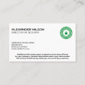 World Map | Finger-Druck-Logo | Sicherheit Visitenkarte (Rückseite)