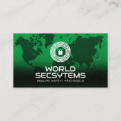 World Map | Finger-Druck-Logo | Sicherheit Visitenkarte (Vorderseite)