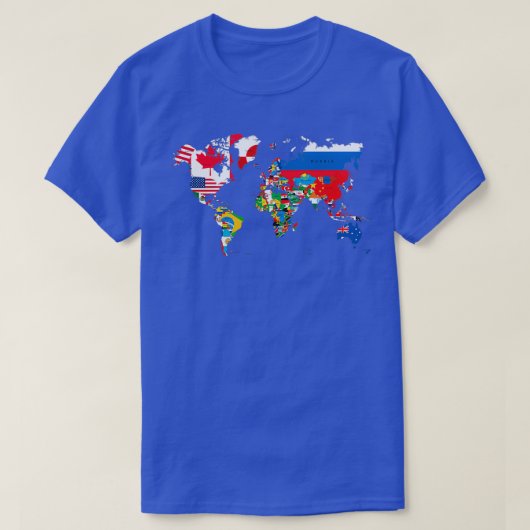 World Map Flags für Reisende T-Shirt (Design vorne)