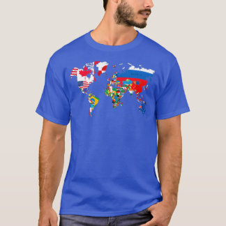 World Map Flags für Reisende T-Shirt