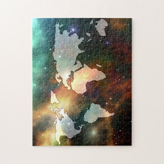 World Map Galaxy Stars Foto Puzzle (Vertikal)
