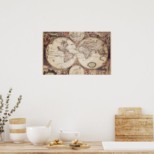 World Map Geography Poster (Küche)