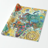 World Map  Geschenkpapier (Ungerollt)