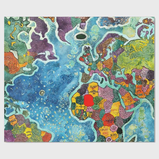 World Map Geschenkpapier (Flach)