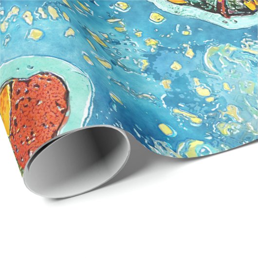 World Map  Geschenkpapier (Rolleneckpunkt)