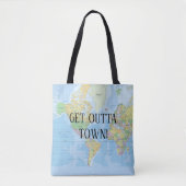 World Map Get Outta Town Tasche (Vorderseite)
