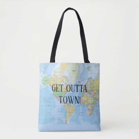 World Map Get Outta Town Tasche (Vorderseite)
