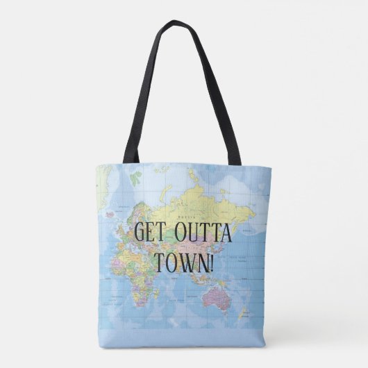 World Map Get Outta Town Tasche (Rückseite)