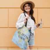 World Map Get Outta Town Tasche