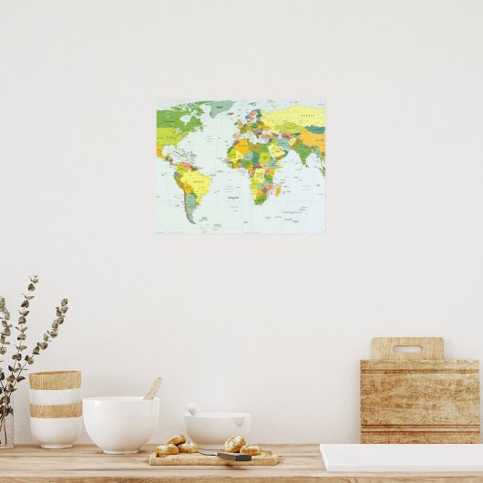 world+map+global+country+Atlas Poster (Küche)