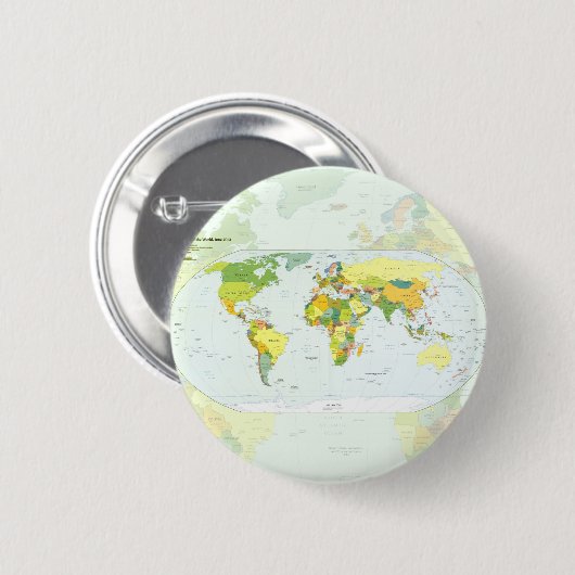 World Map Globe Country Atlas Button (Vorne & Hinten)