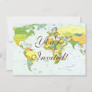 World Map Globe Country Atlas Einladung