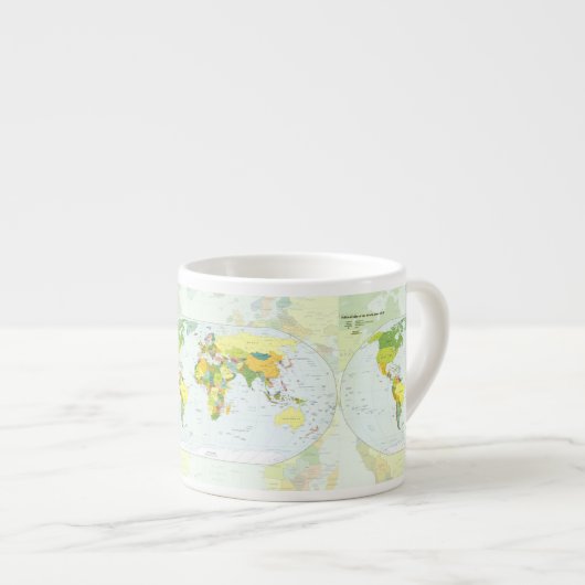 World Map Globe Country Atlas Espressotasse (Vorderseite Rechts)