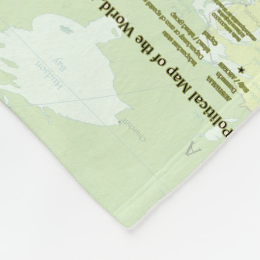 World Map Globe Country Atlas Fleecedecke (Ecke)