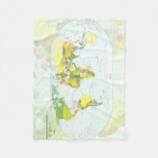 World Map Globe Country Atlas Fleecedecke (Vorderseite)