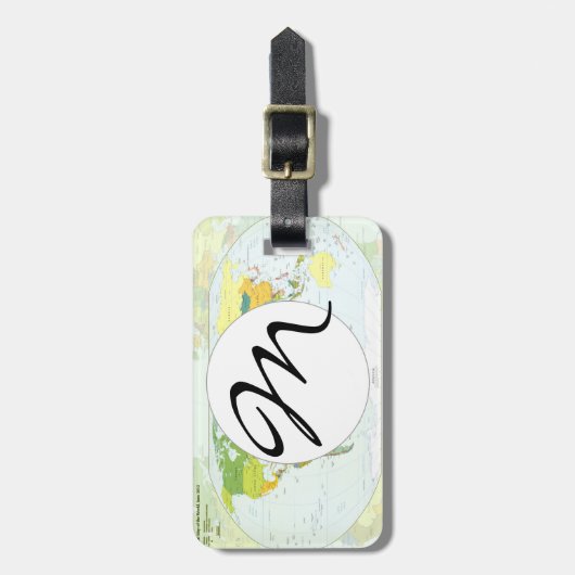World Map Globe Country Atlas Gepäckanhänger (Vorderseite vertikal)