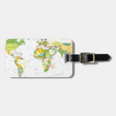 World Map Globe Country Atlas Gepäckanhänger (Vorderseite horizontal)