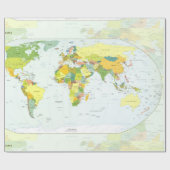 World Map Globe Country Atlas Geschenkpapier (Flach)