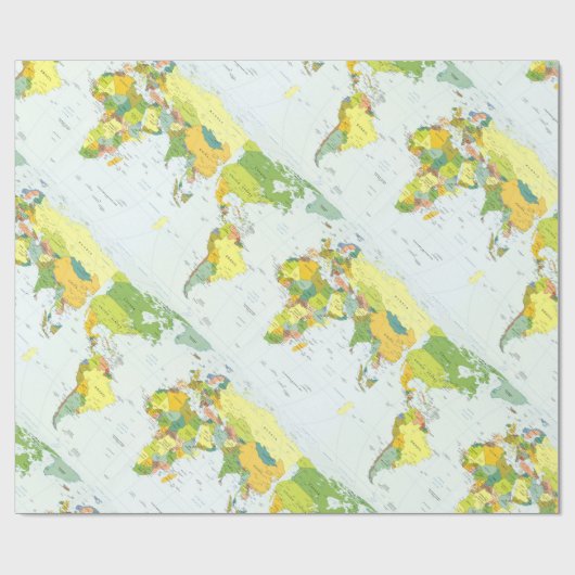 World Map Globe Country Atlas Geschenkpapier (Flach)