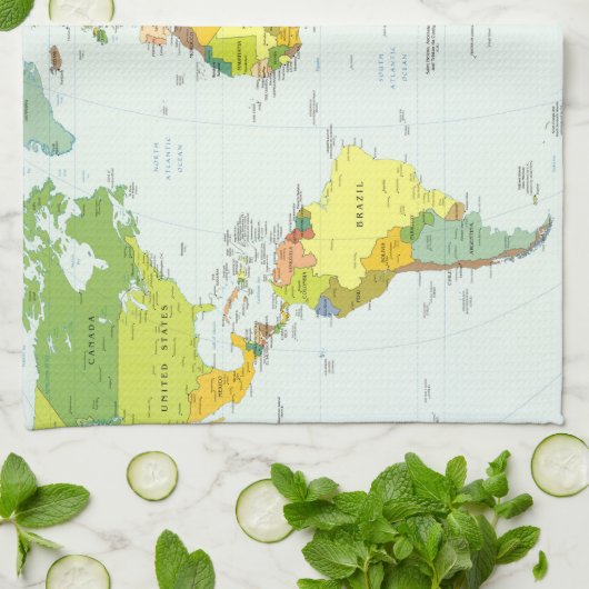 World Map Globe Country Atlas Geschirrtuch (Gefaltet)