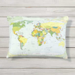 World Map Globe Country Atlas Kissen Für Draußen