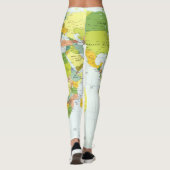 World Map Globe Country Atlas Leggings (Rückseite)