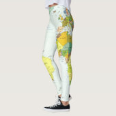 World Map Globe Country Atlas Leggings (Links)