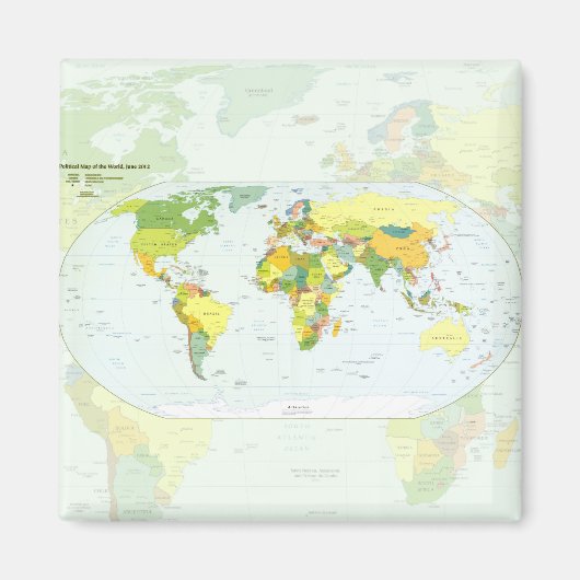 World Map Globe Country Atlas Magnet (Vorne)