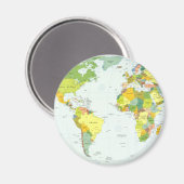 World Map Globe Country Atlas Magnet (Vorderseite/Rückseite)