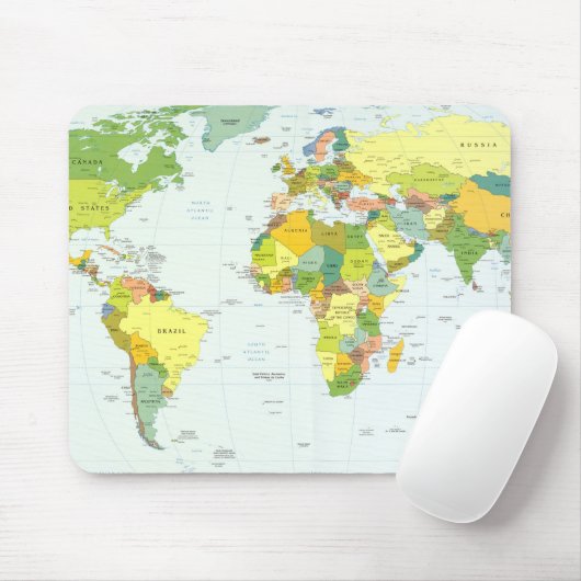 World Map Globe Country Atlas Mousepad (Mit Mouse)
