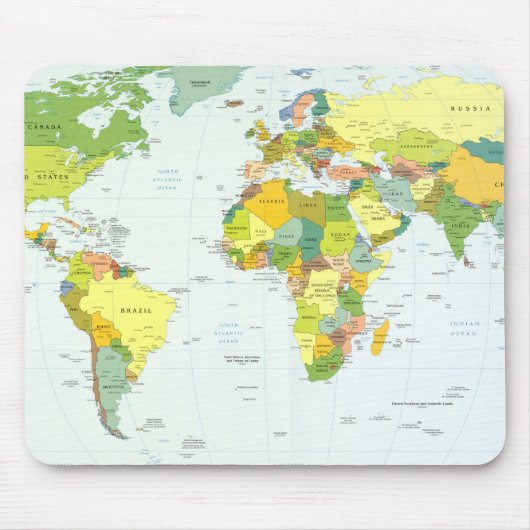 World Map Globe Country Atlas Mousepad (Vorne)