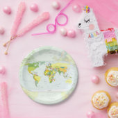 World Map Globe Country Atlas Pappteller (Party)