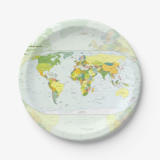 World Map Globe Country Atlas Pappteller (Vorderseite)