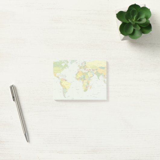 World Map Globe Country Atlas Post-it Klebezettel (Büro)