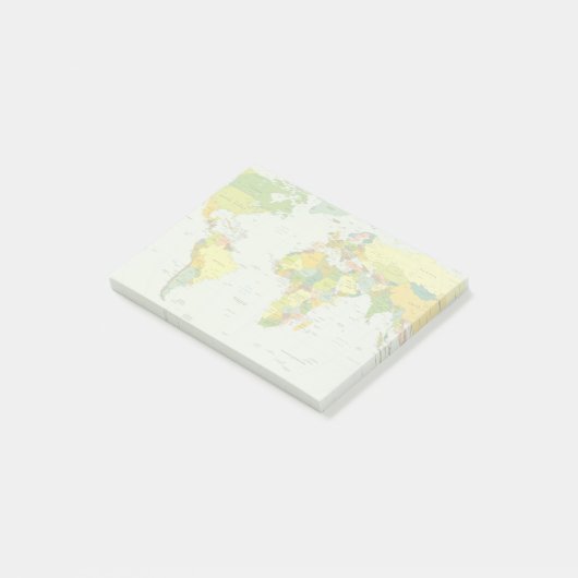 World Map Globe Country Atlas Post-it Klebezettel (angewinkelt)